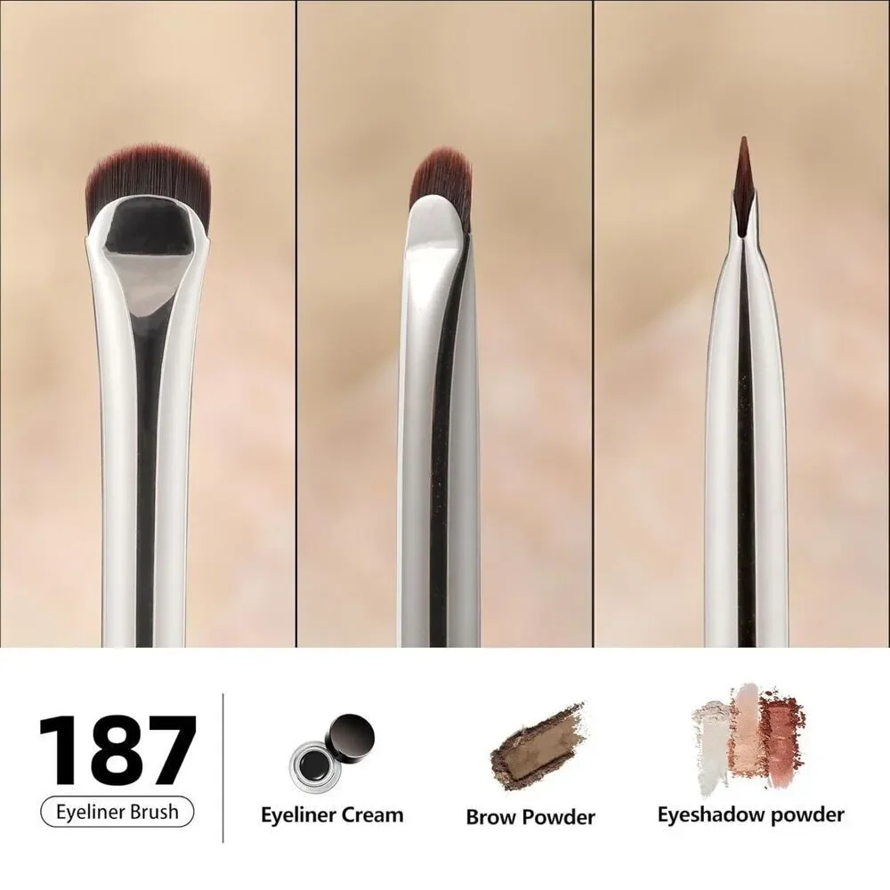 187 White curved Eyeliner Definer Crescent-Shaped Eyeliner and Brow Brush